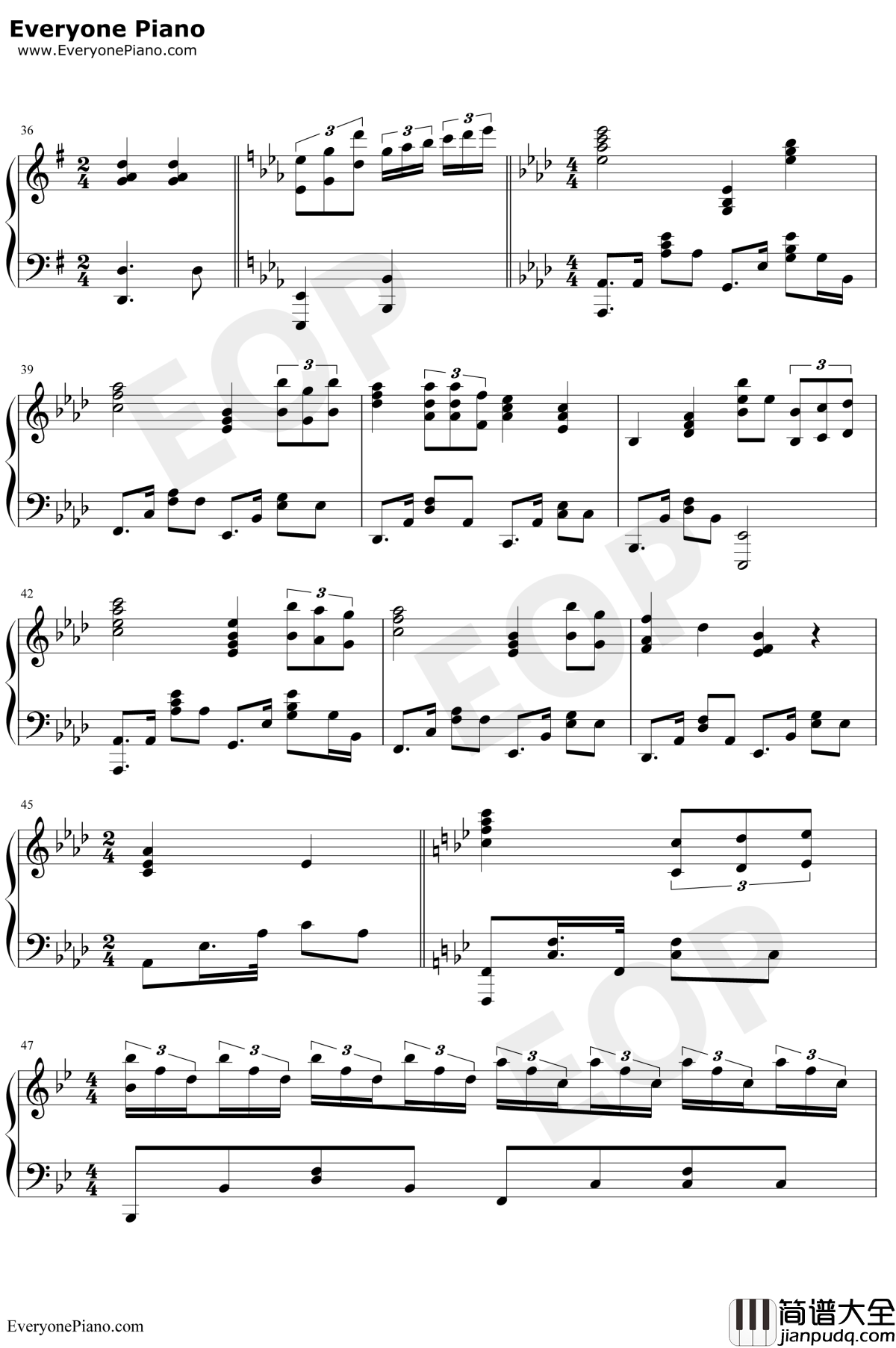 奉献钢琴谱_韩寒_飞驰人生片尾曲