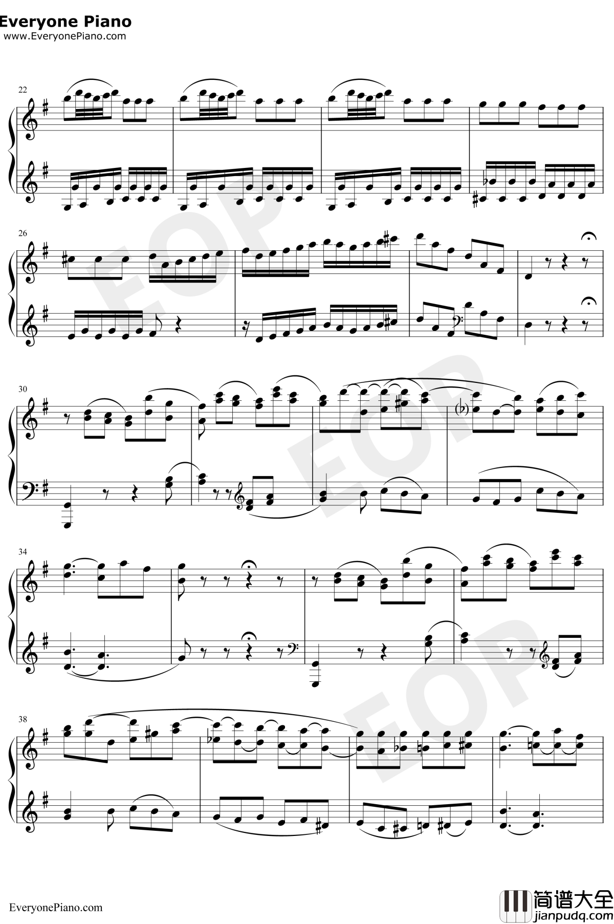 e小调奏鸣曲第一乐章钢琴谱_海顿