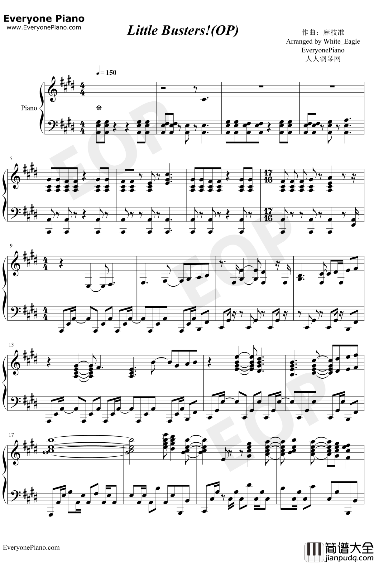 Little_Busters钢琴谱_Rita_完整版