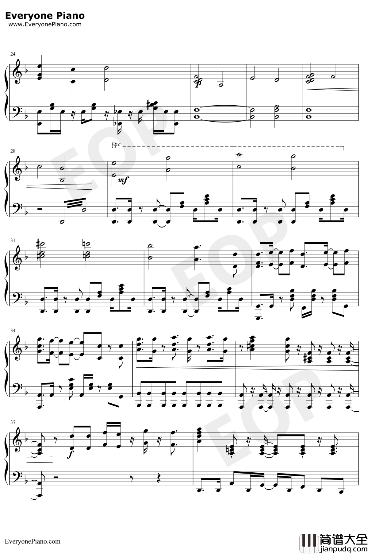 コノユビトマレ钢琴谱_JUNNA_狂赌之渊××OP