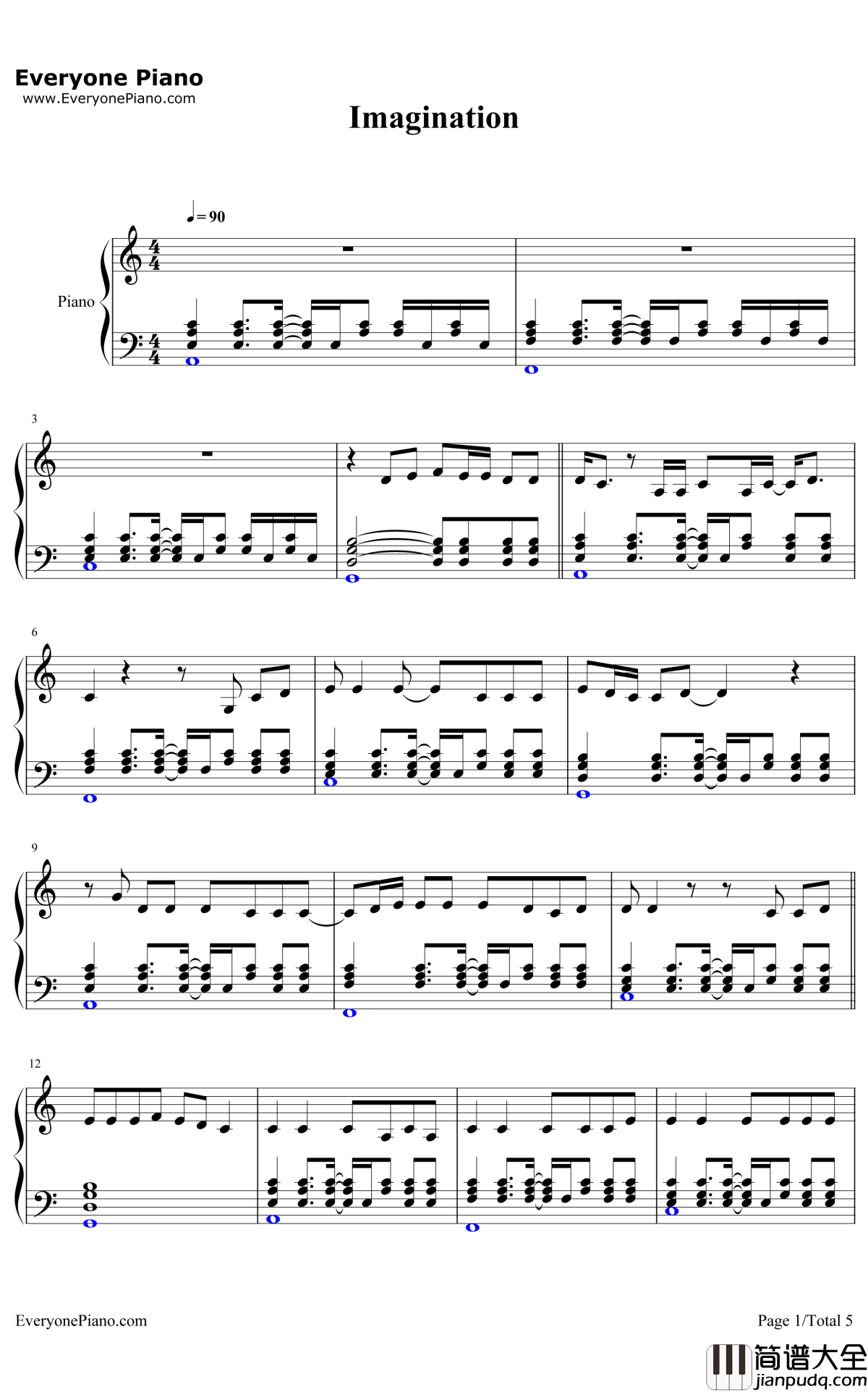 Imagination钢琴谱__ShawnMendes