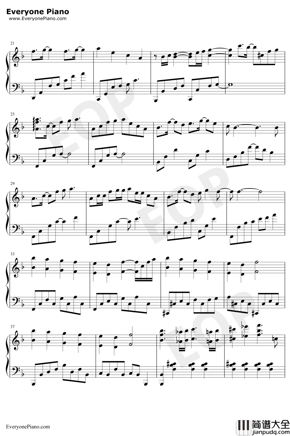 墨绿的夜钢琴谱_田馥甄_地球最后的夜晚推广曲