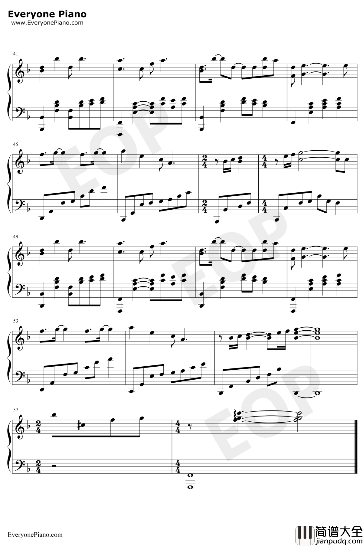 墨绿的夜钢琴谱_田馥甄_地球最后的夜晚推广曲