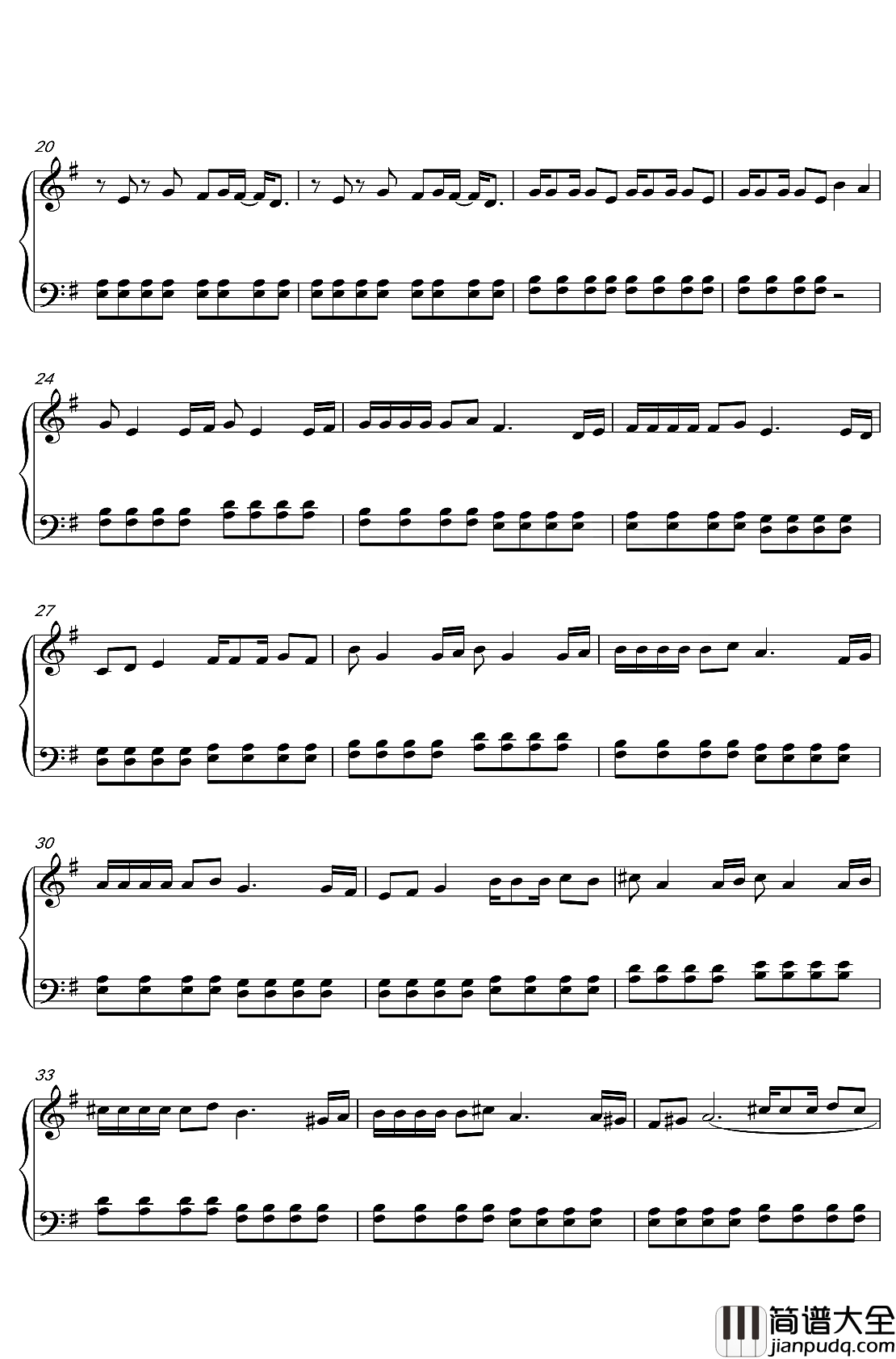 烦恼歌钢琴谱_张学友_烦恼烦恼全忘掉