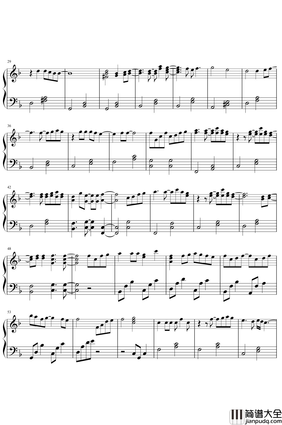 很爱很爱你钢琴谱_刘若英_对于一个人的爱