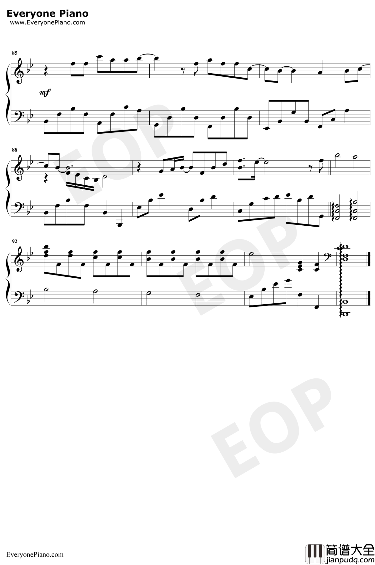 一个人的风景钢琴谱_牛奶咖啡_夏至未至插曲