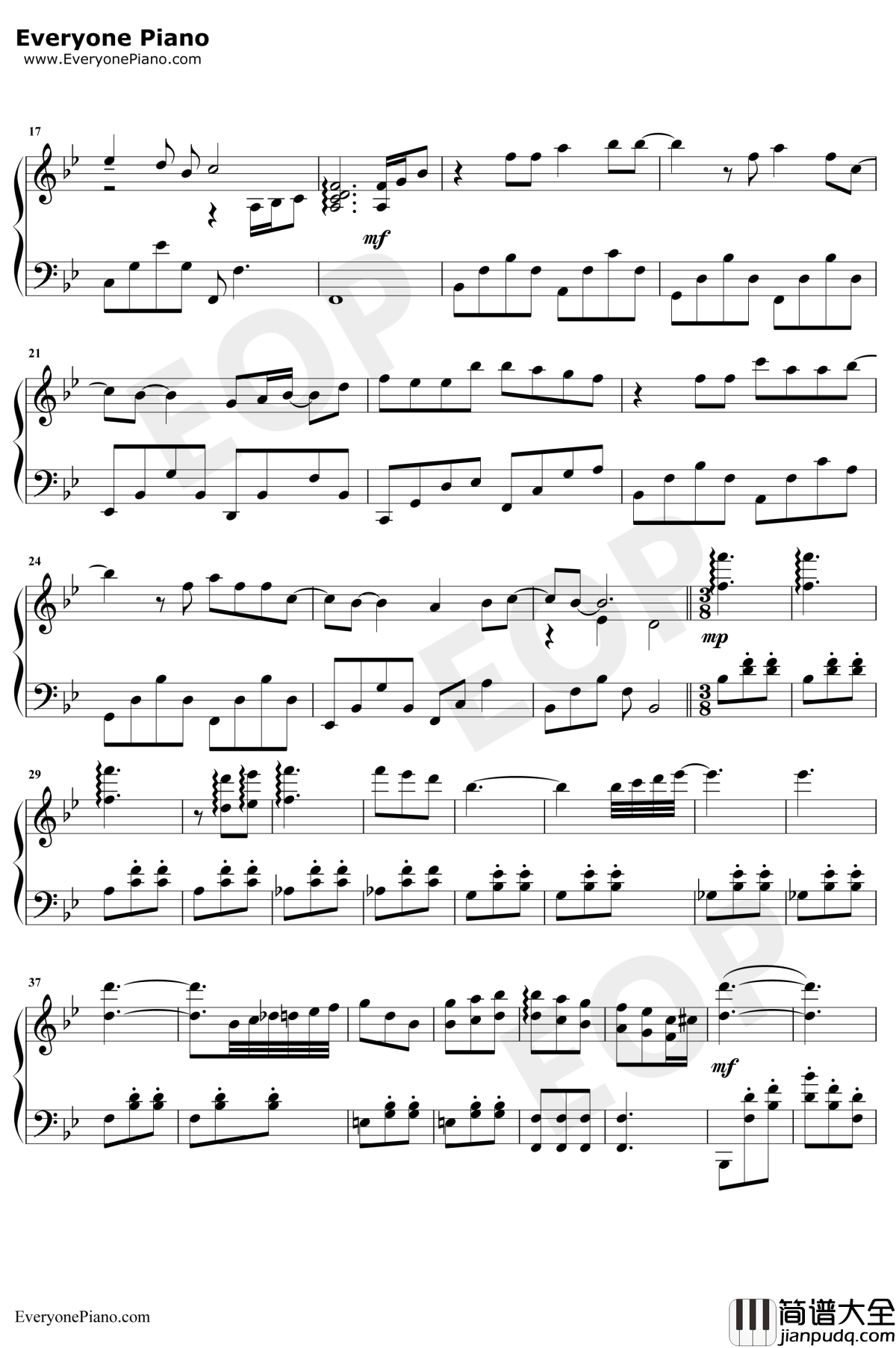 一个人的风景钢琴谱_牛奶咖啡_夏至未至插曲