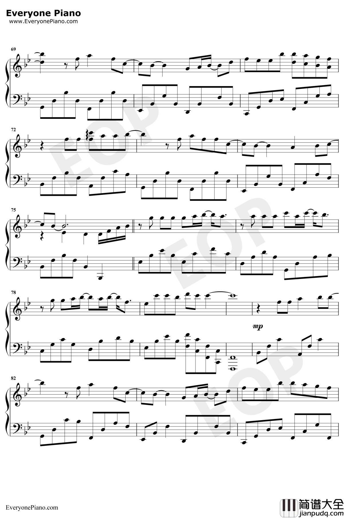 一个人的风景钢琴谱_牛奶咖啡_夏至未至插曲