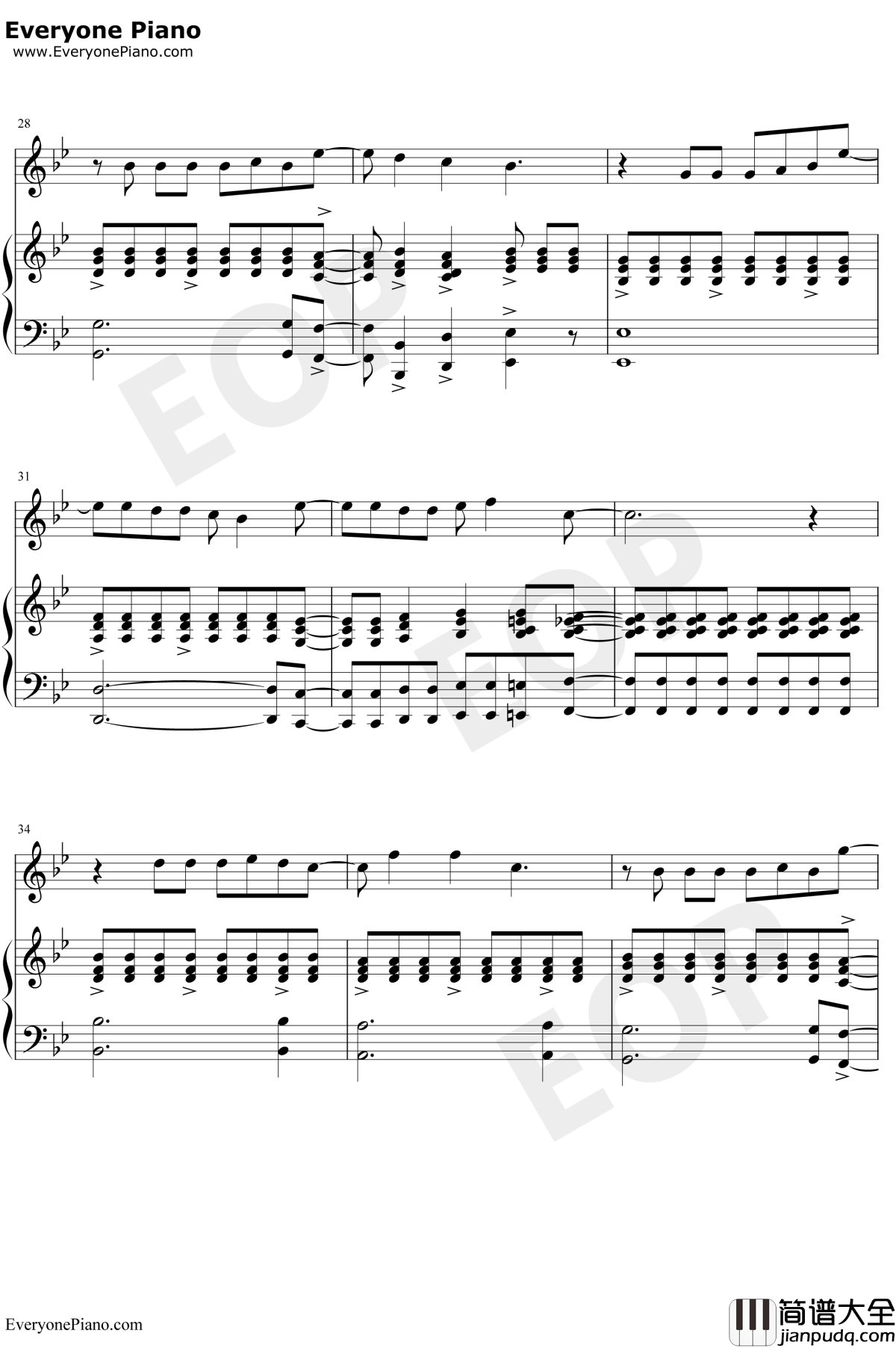 爱的钢琴手钢琴谱_伍思凯