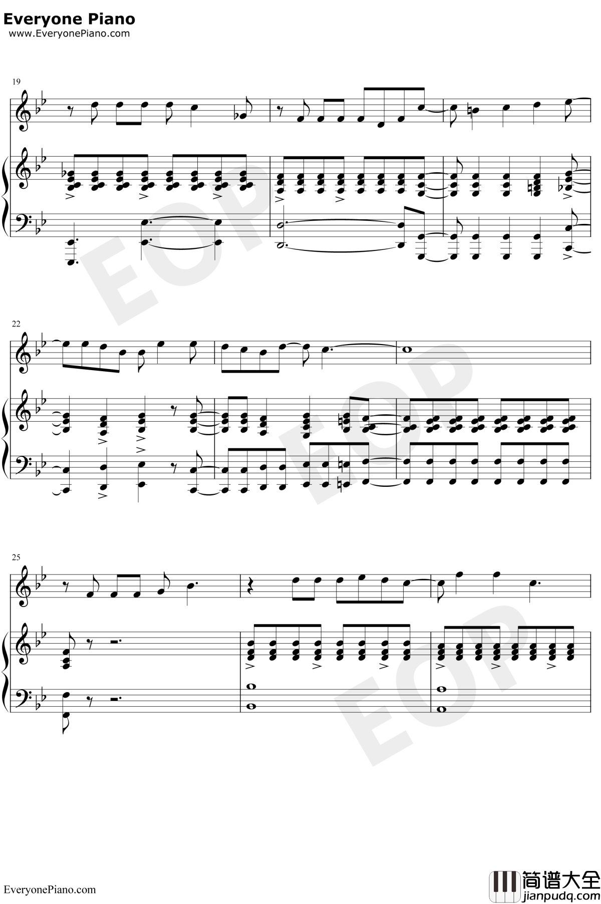 爱的钢琴手钢琴谱_伍思凯