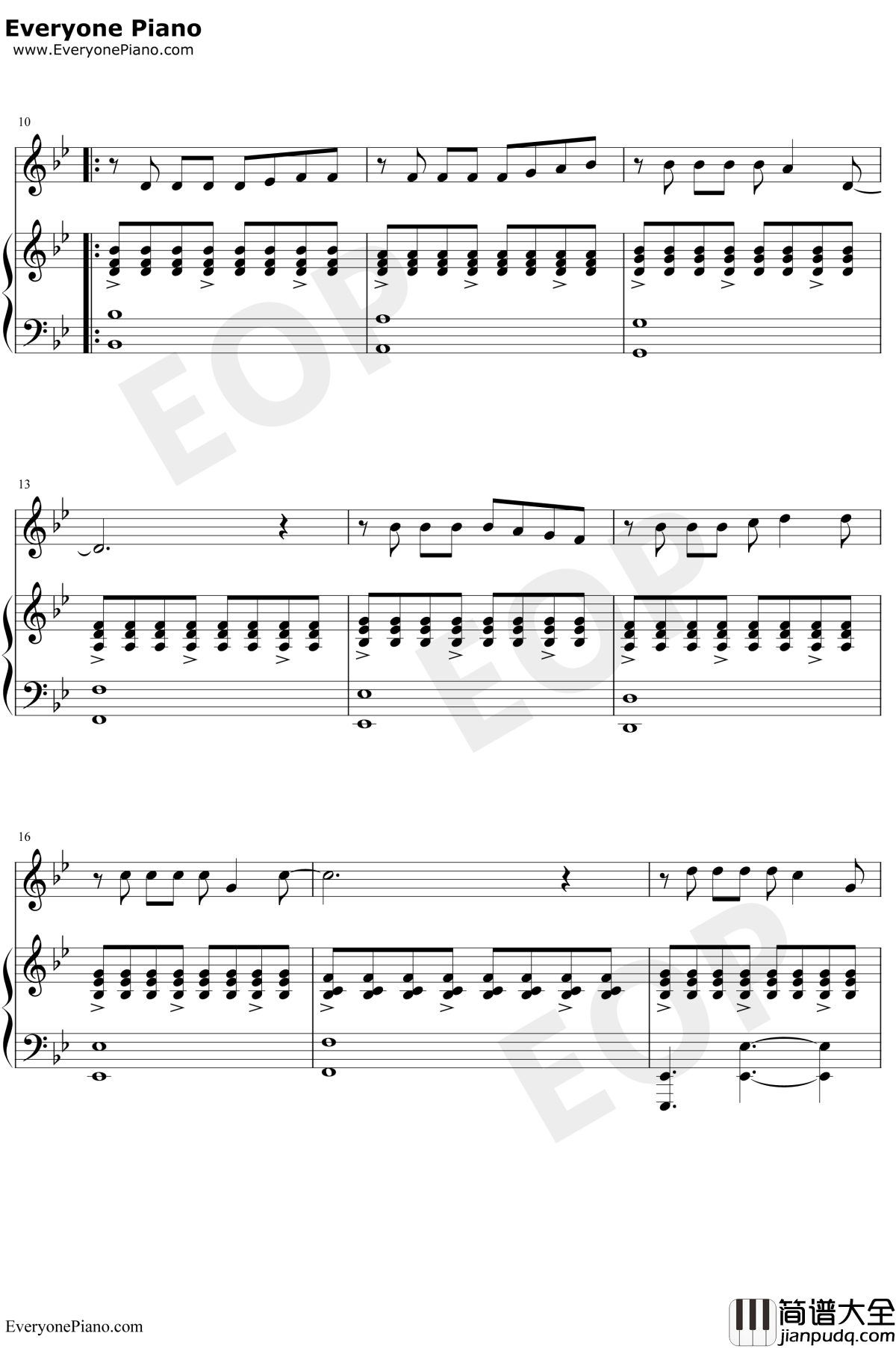 爱的钢琴手钢琴谱_伍思凯