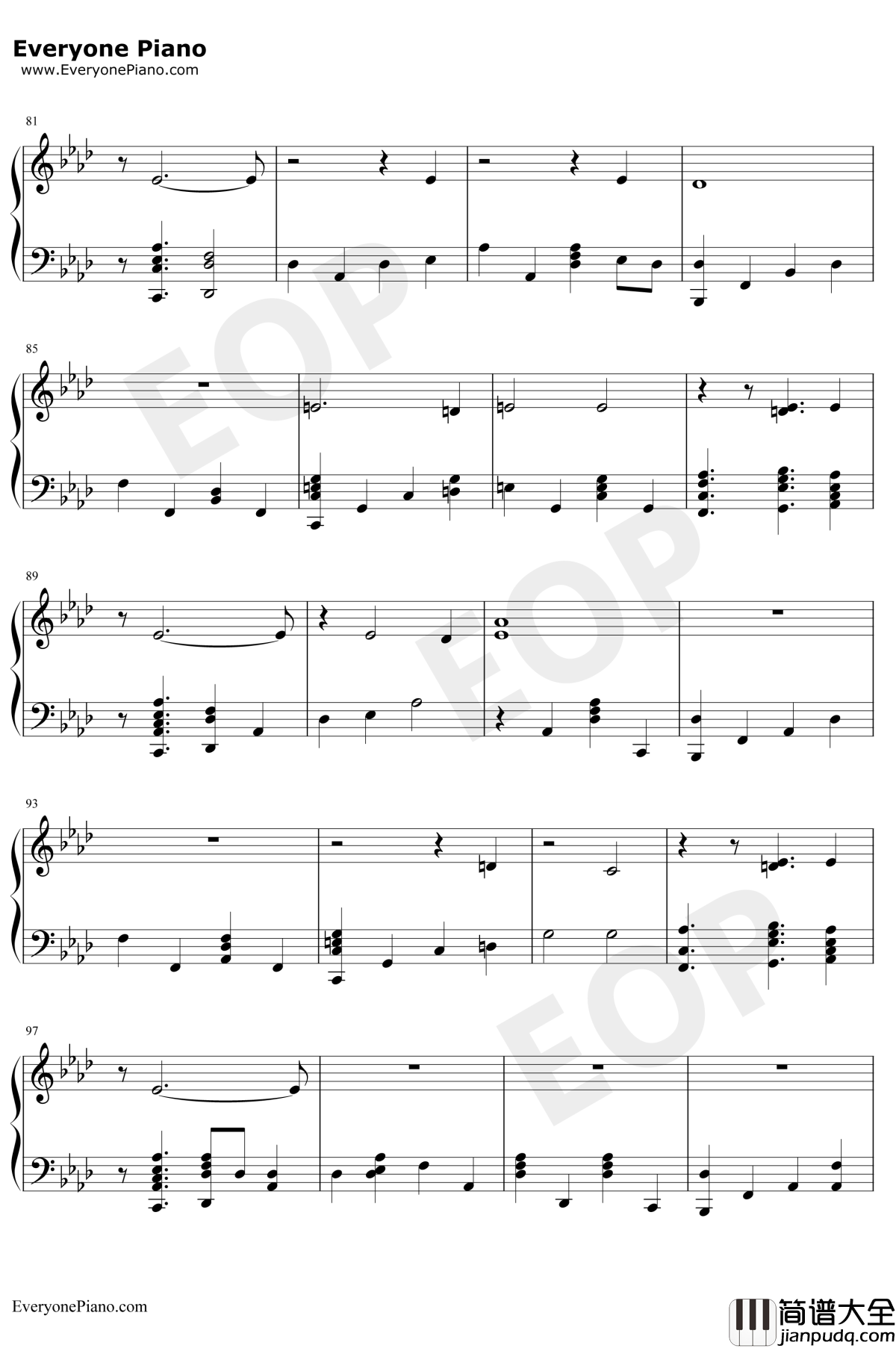 Running钢琴谱_DuaLipa