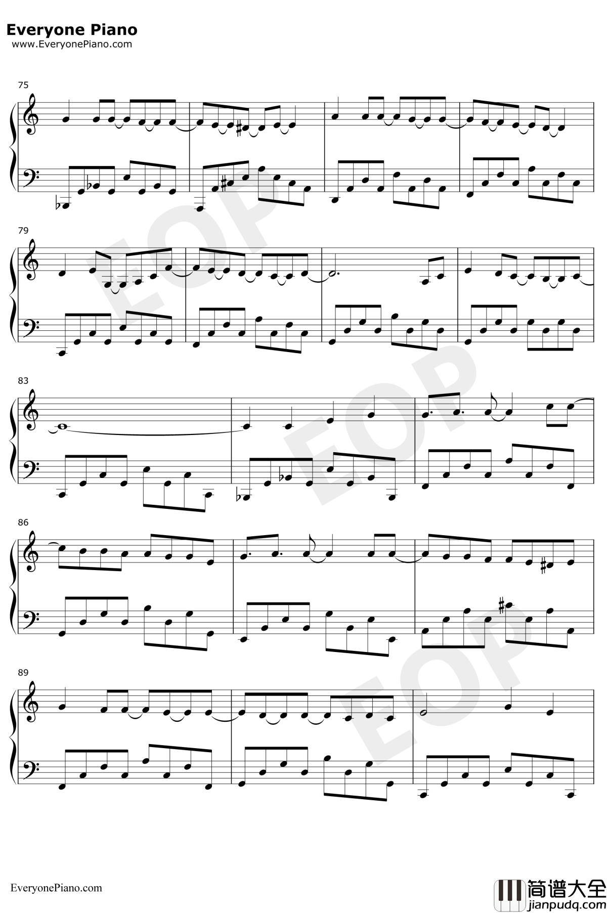 喜帖街钢琴谱_谢安琪