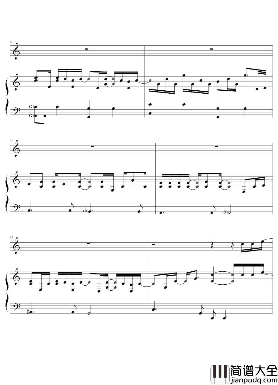 Free_loop钢琴谱_ Daniel_Richard_Powter_拥抱新生活_遇见新自己