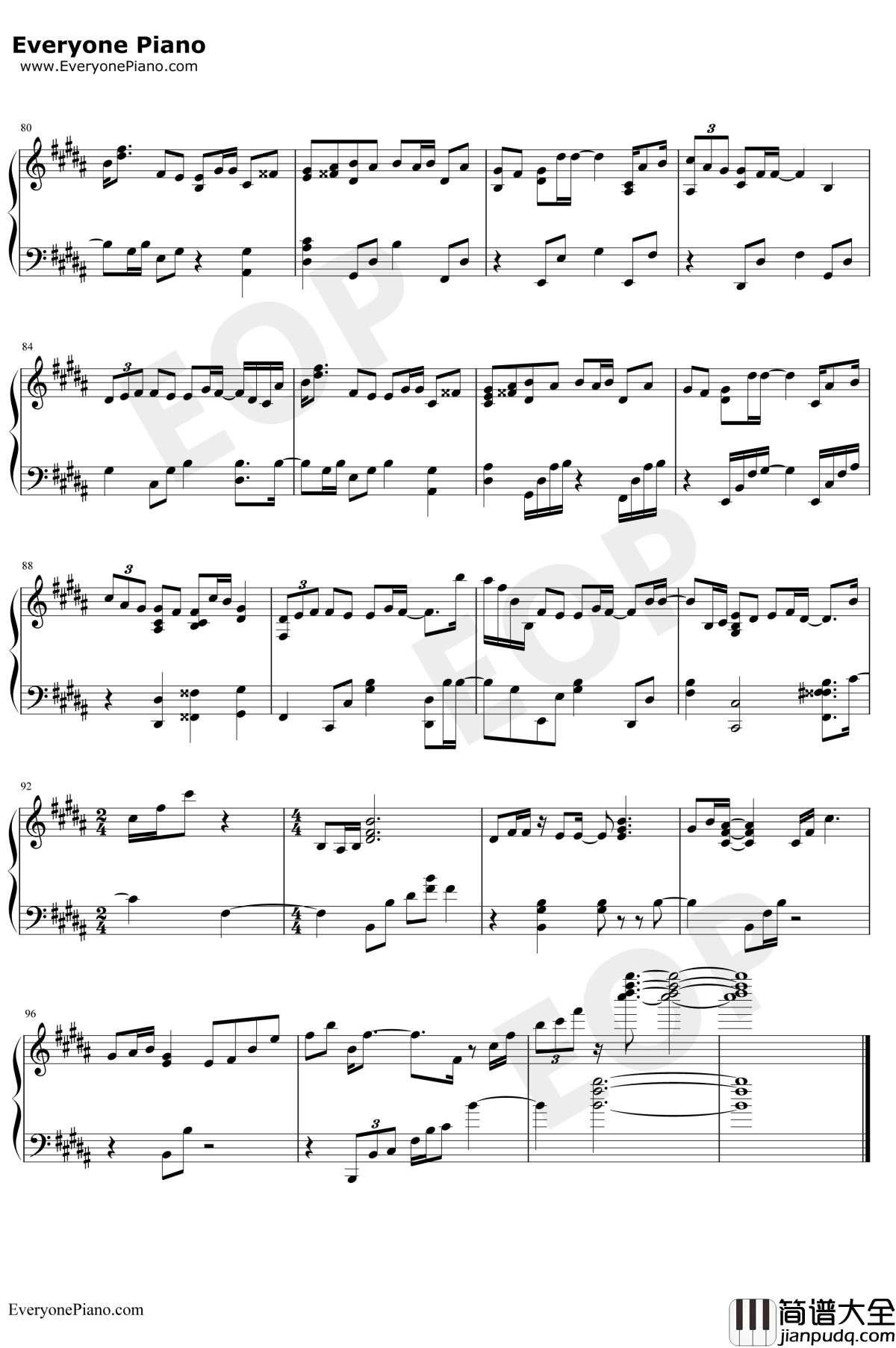 雪の華钢琴谱_中岛美嘉_雪花_求婚事务所OST