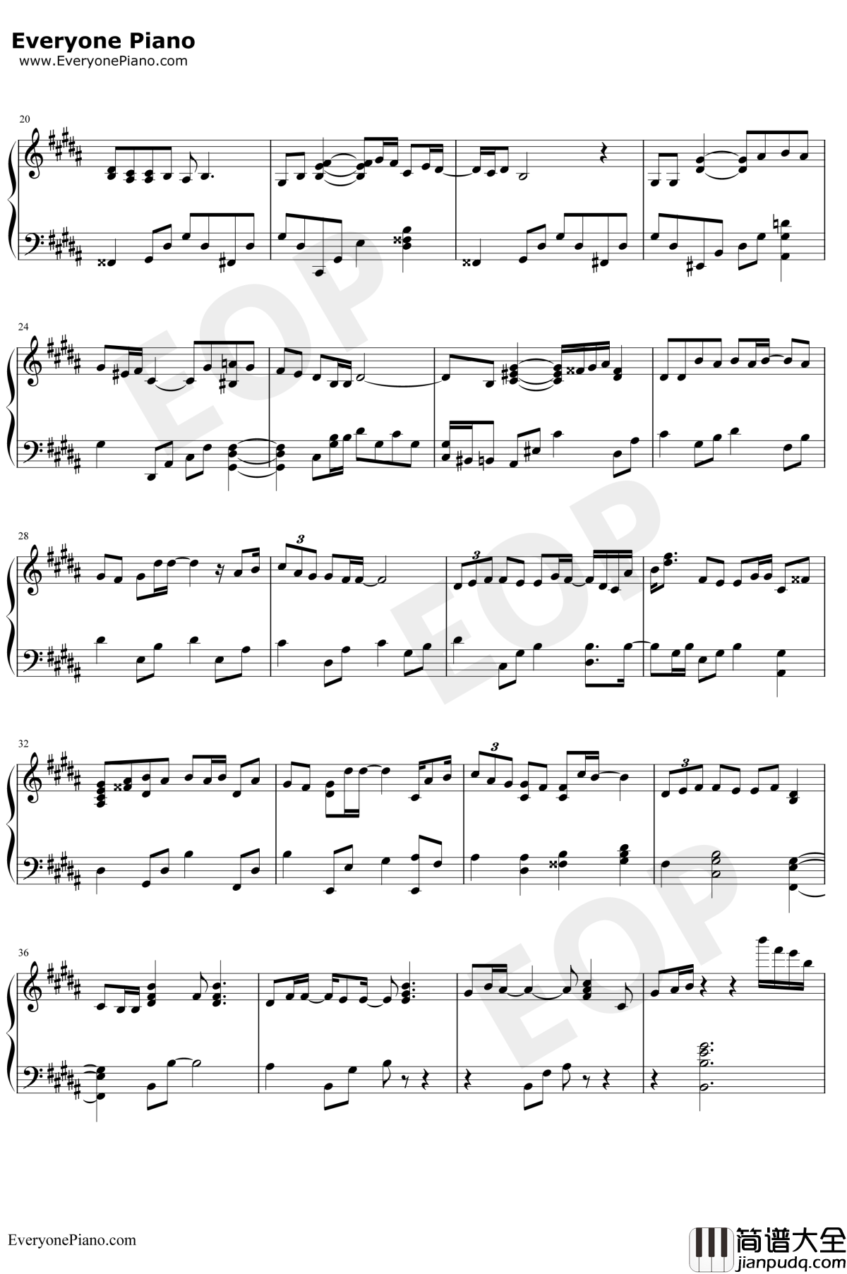 雪の華钢琴谱_中岛美嘉_雪花_求婚事务所OST