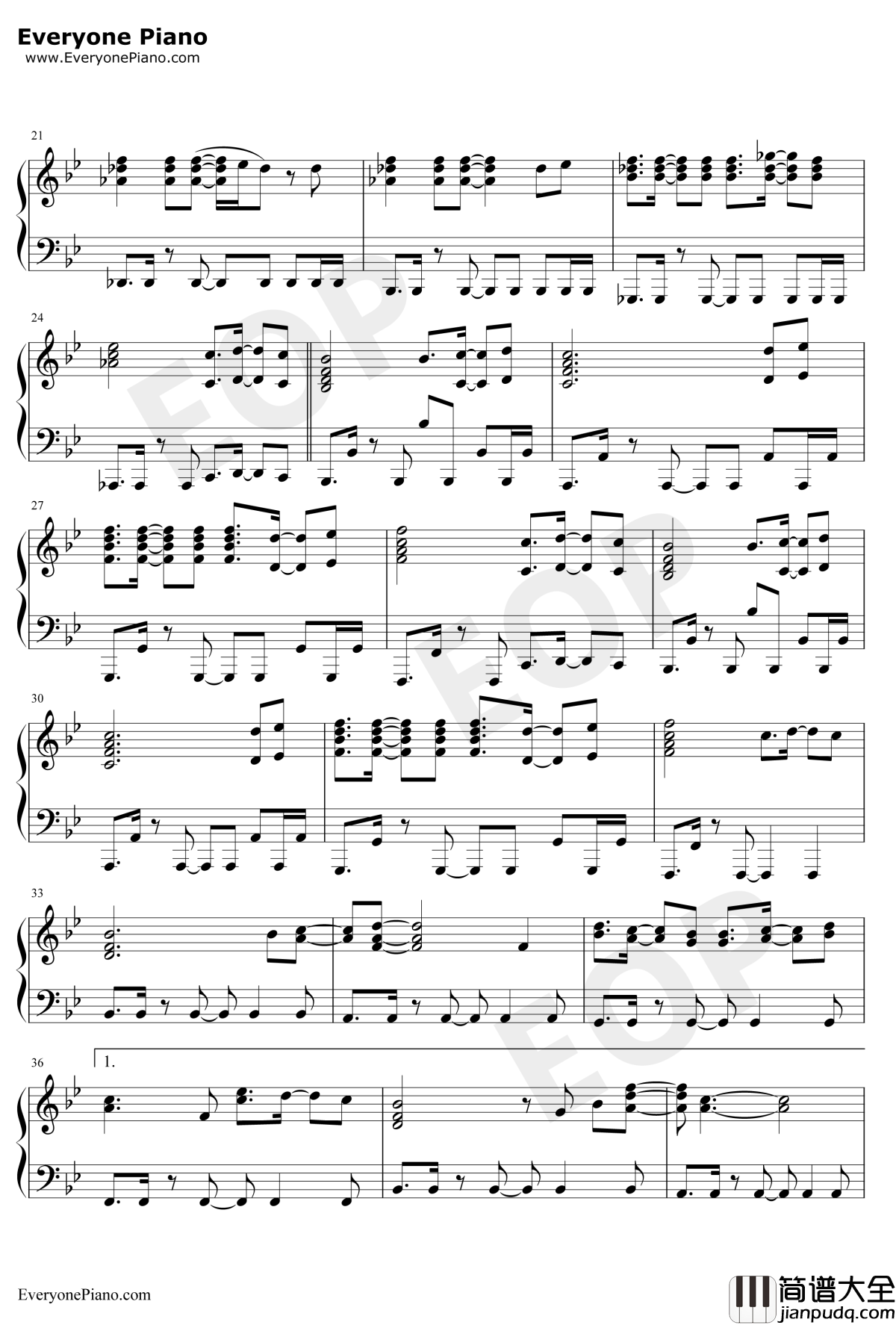 The_One钢琴谱_Backstreet_Boys