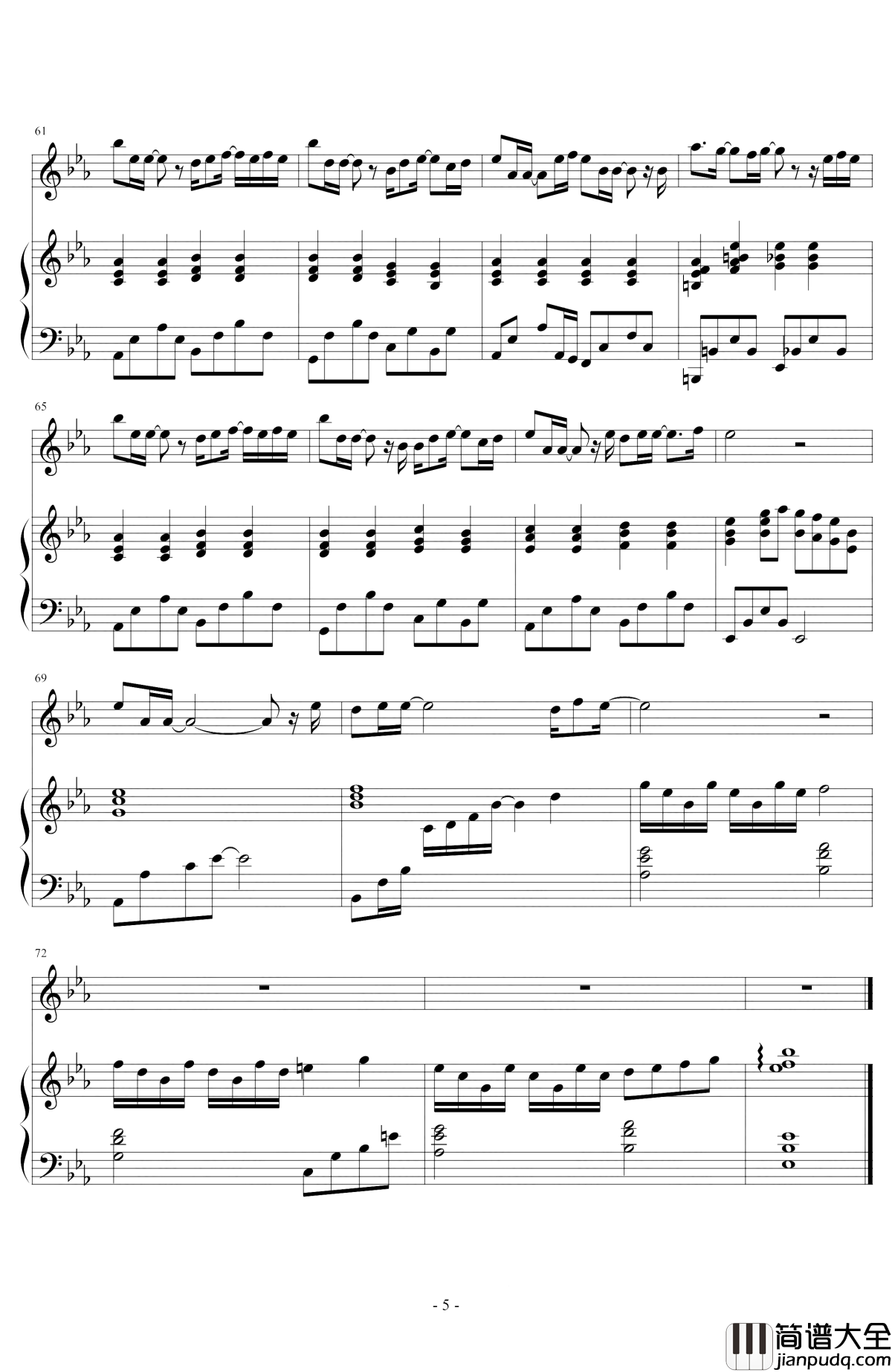 疑心病钢琴谱_任然_我有所念人，所念之人已不在