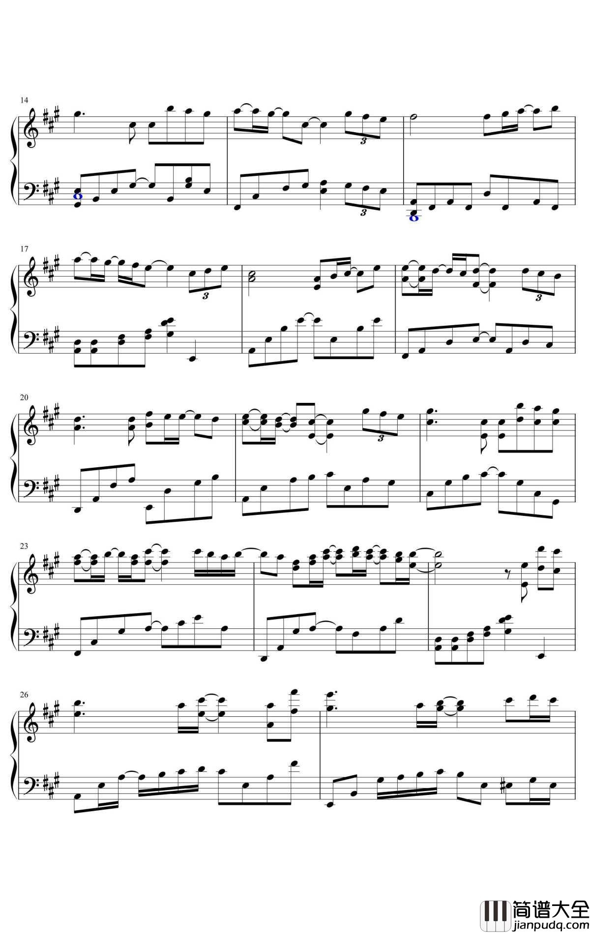 拾忆钢琴谱_张翰_你是我记忆里无法抹去的烟火