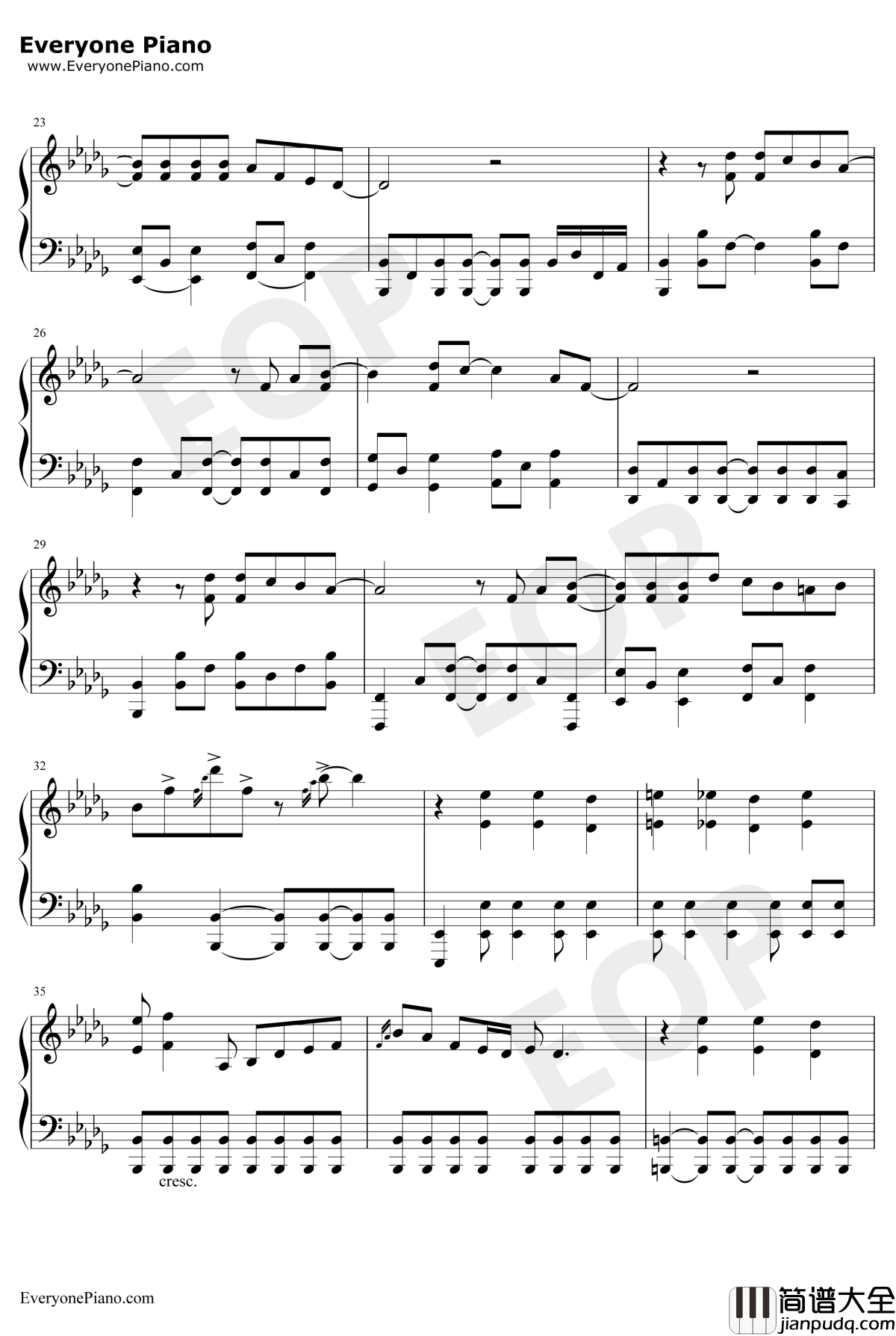 さよならエレジー钢琴谱_菅田将晖_终结一吻主题曲