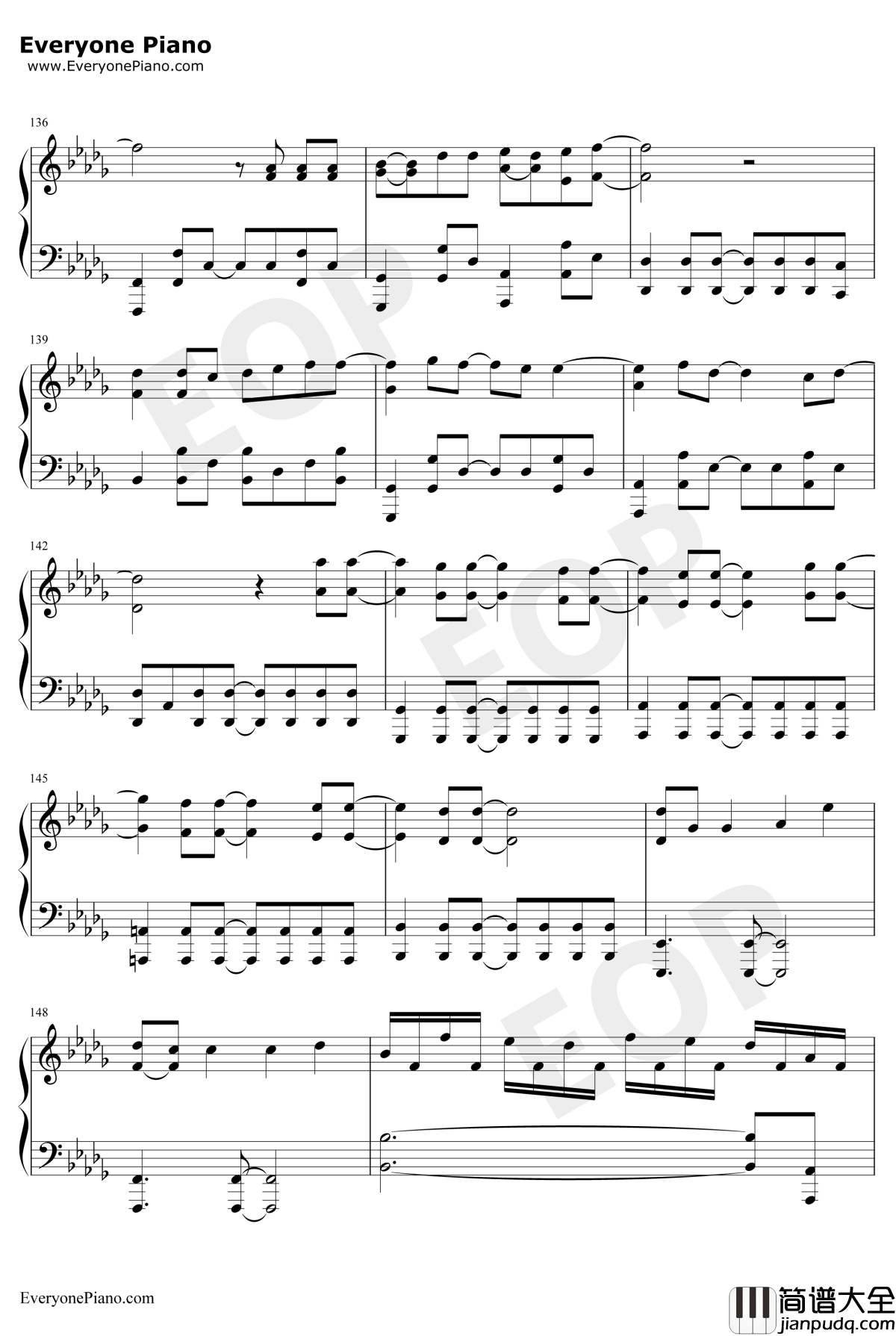 さよならエレジー钢琴谱_菅田将晖_终结一吻主题曲