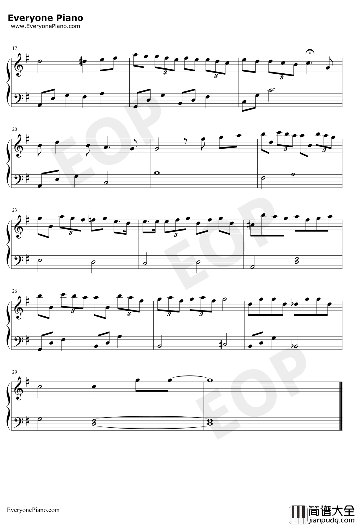 慢慢喜欢你钢琴谱_莫文蔚_超级简单版