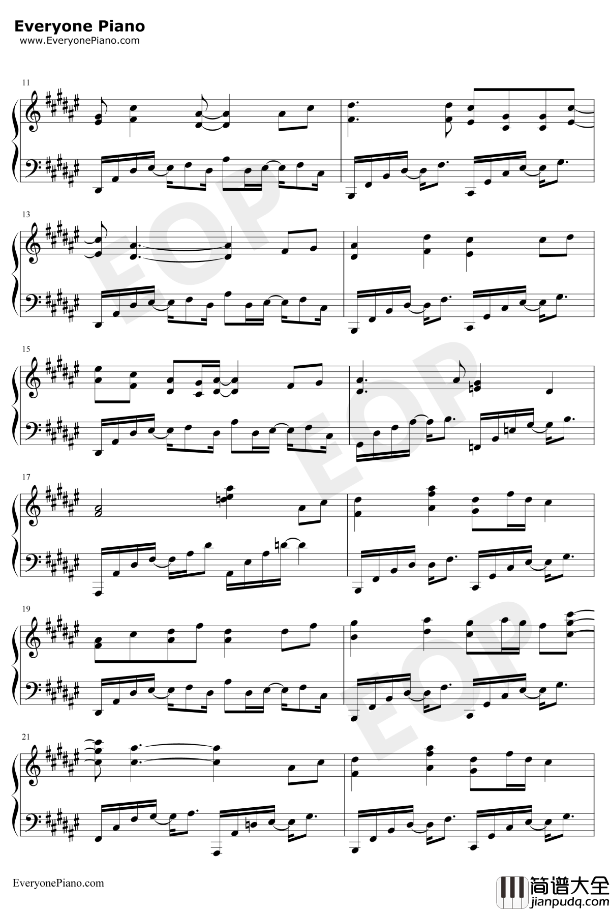 拜无忧钢琴谱_萧忆情Alex_萧忆情Alex