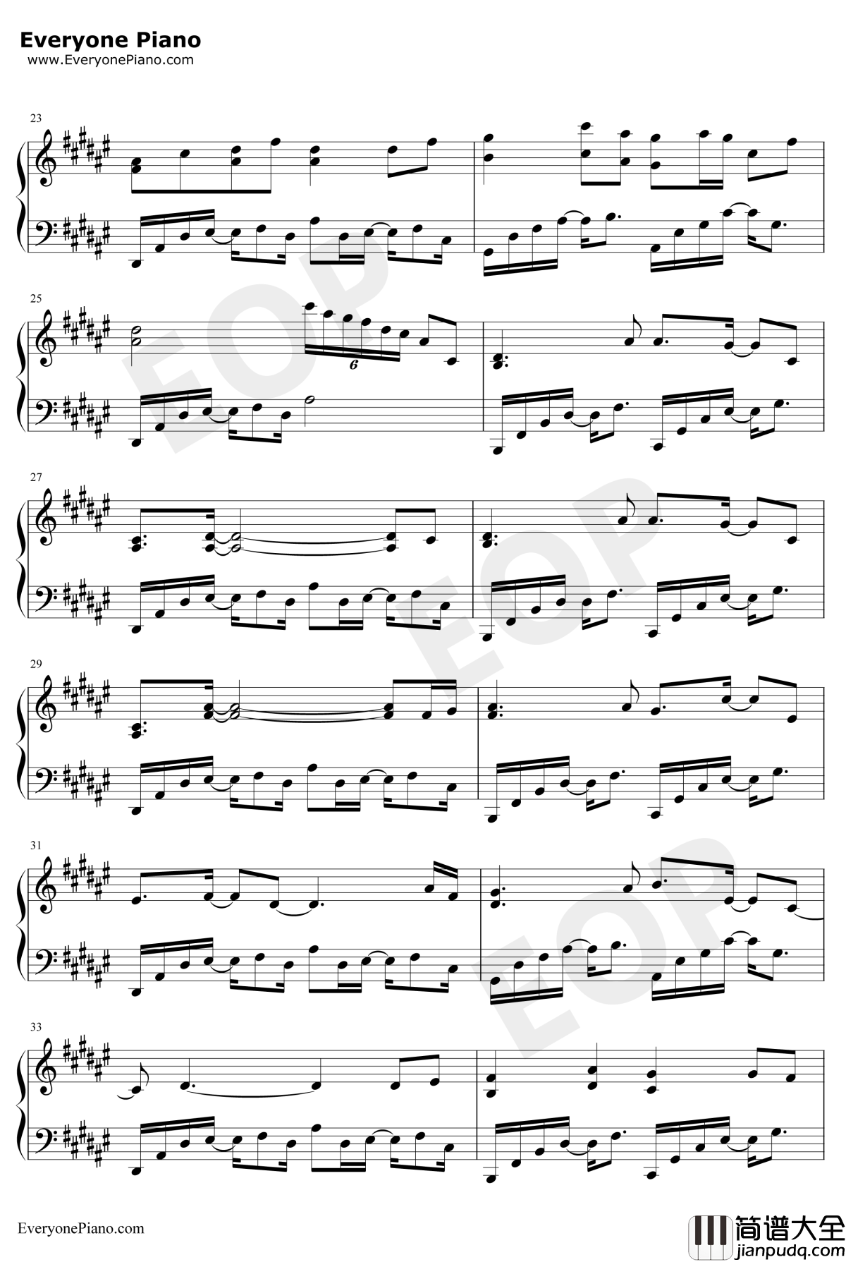 拜无忧钢琴谱_萧忆情Alex_萧忆情Alex