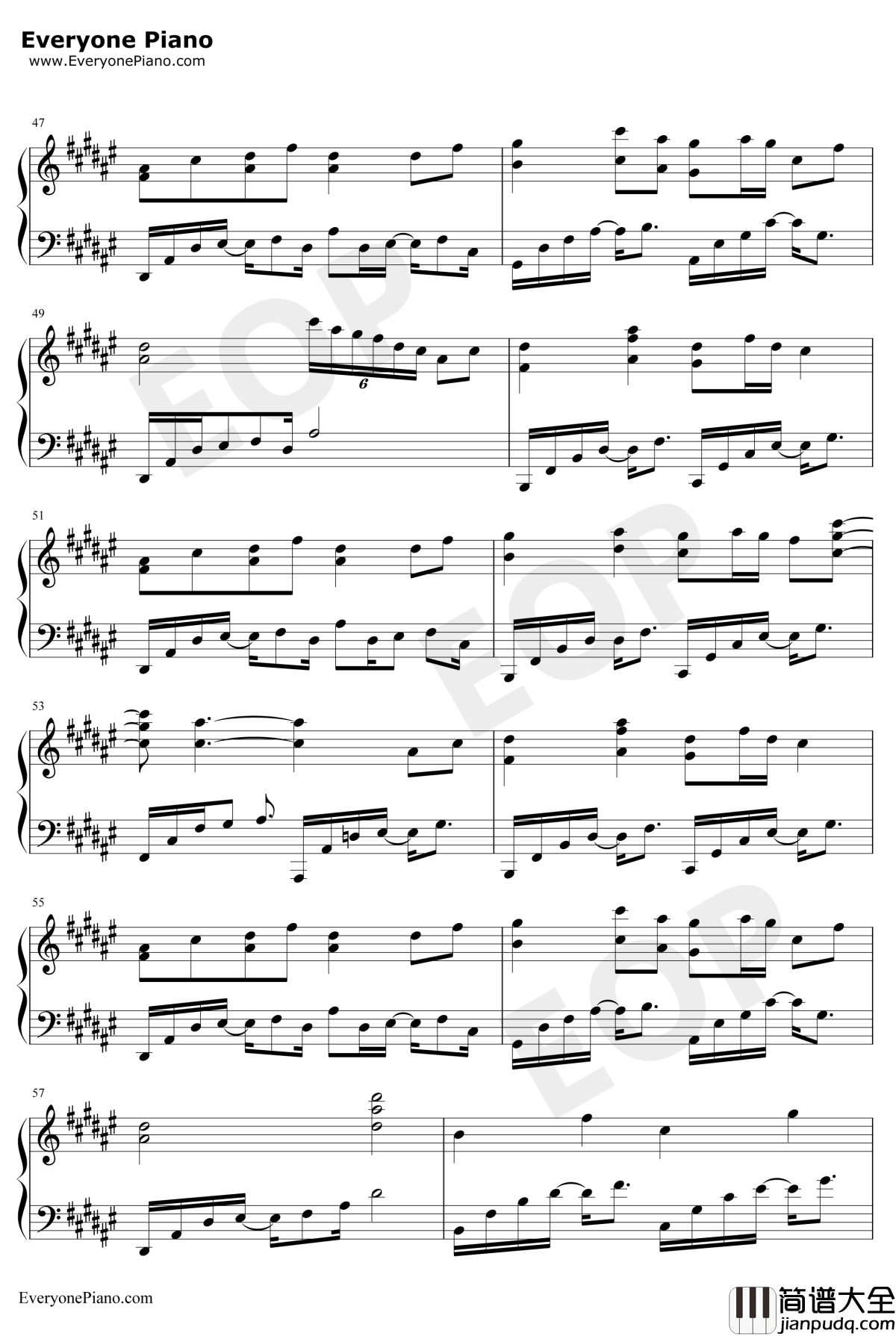 拜无忧钢琴谱_萧忆情Alex_萧忆情Alex