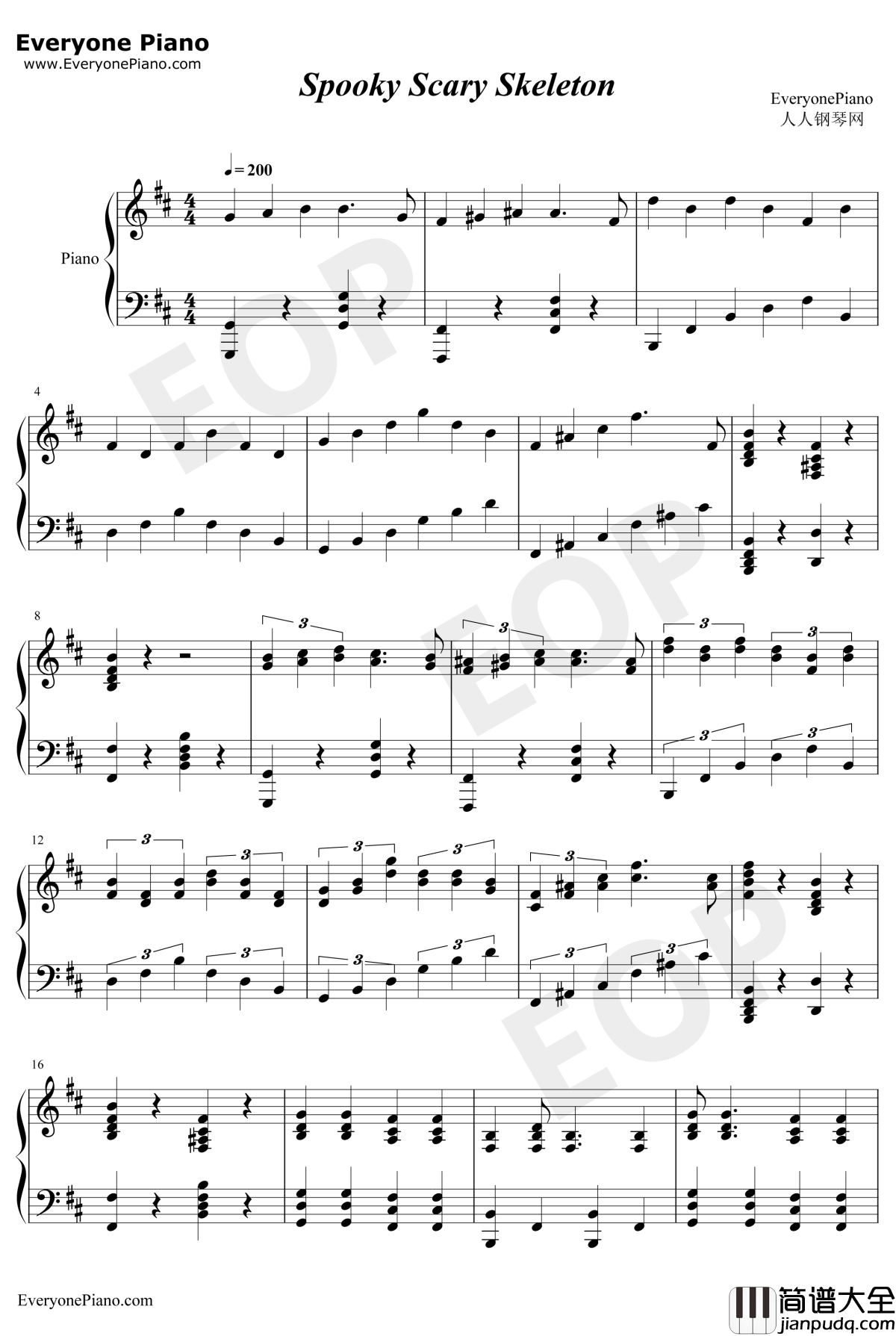 Spooky_Scary_Skeletons钢琴谱_Andrew_Gold