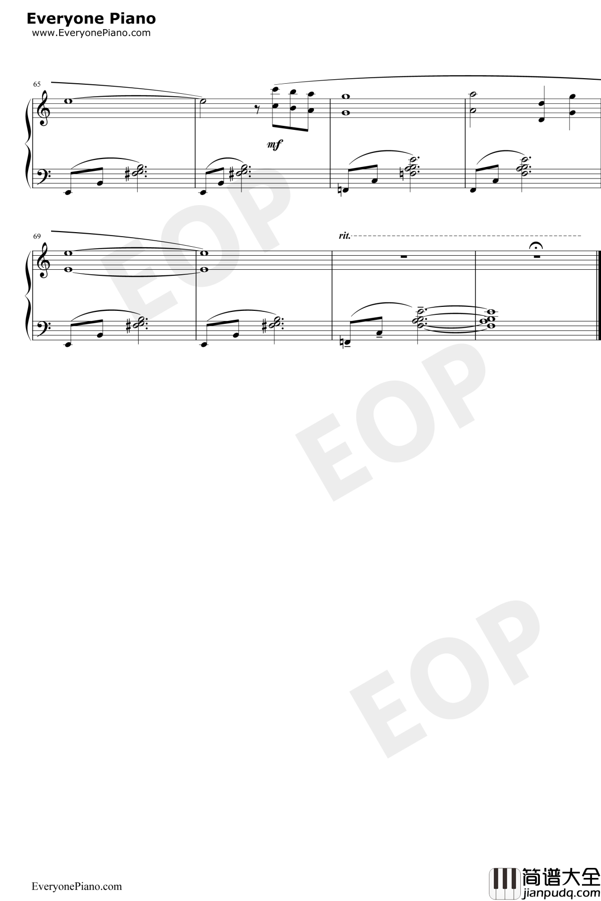 Lady_of_Spring钢琴谱_久石让