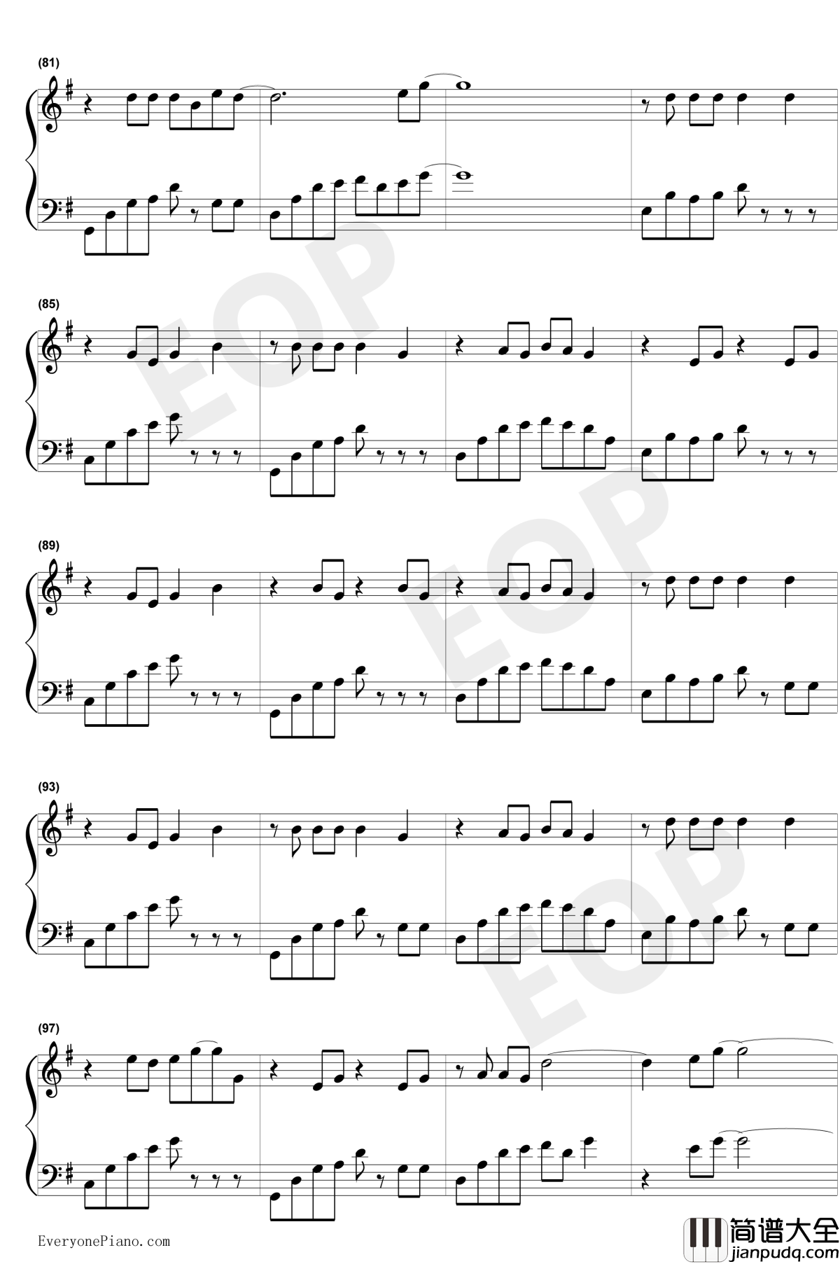 精彩才刚刚开始钢琴谱_易烊千玺_天猫双11十年主题曲