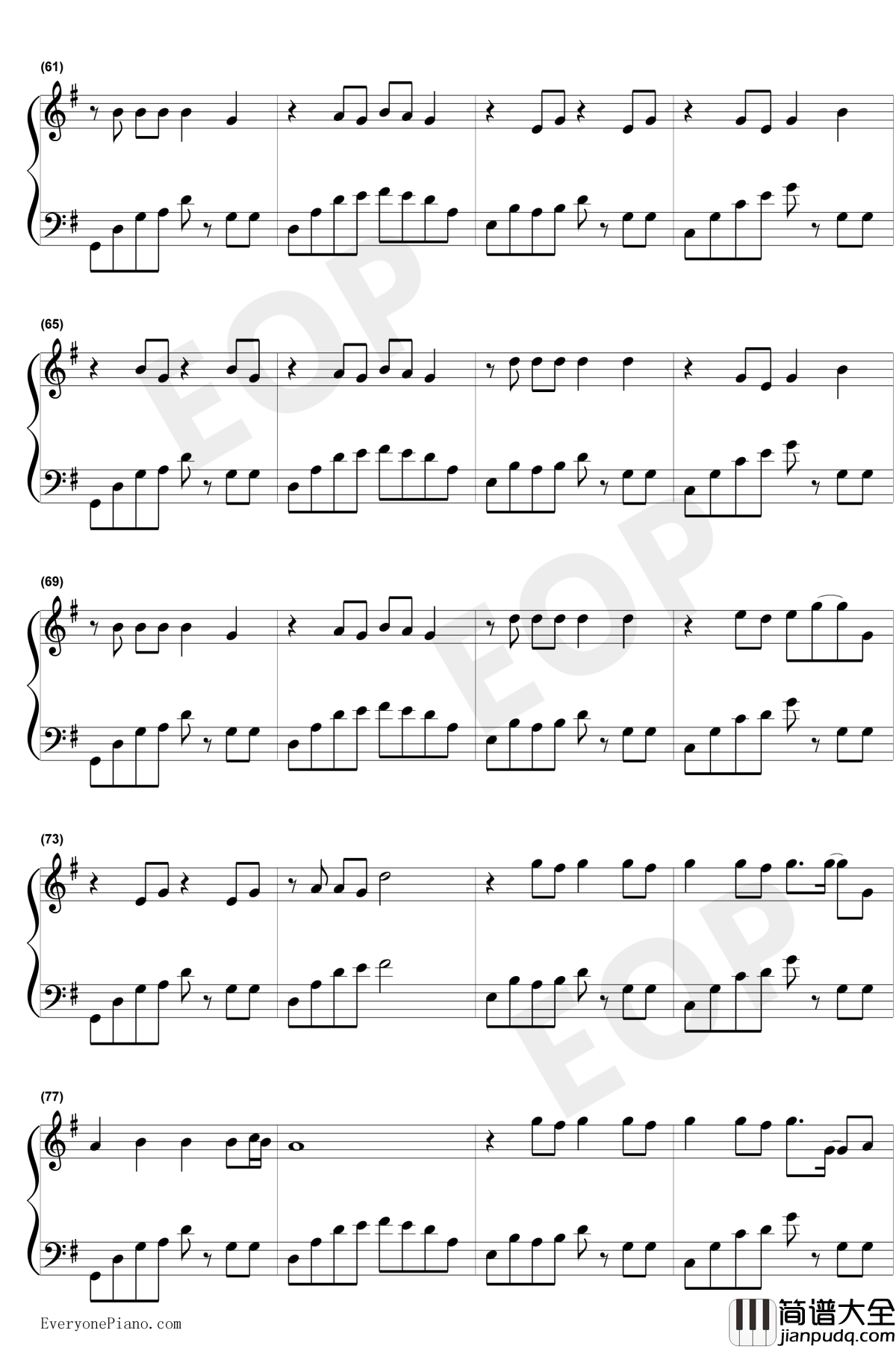 精彩才刚刚开始钢琴谱_易烊千玺_天猫双11十年主题曲