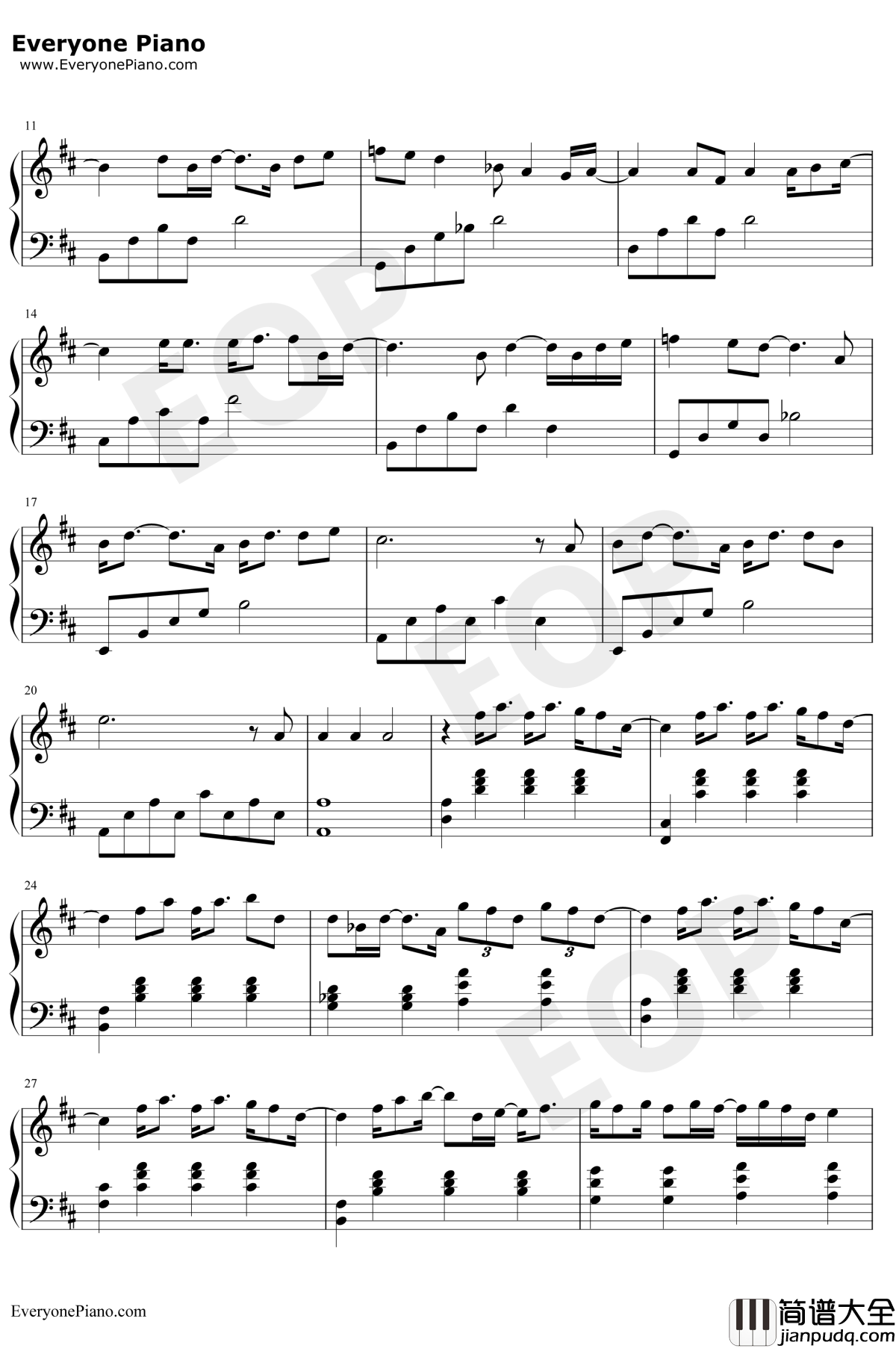 不为谁而作的歌钢琴谱_林俊杰_林俊杰