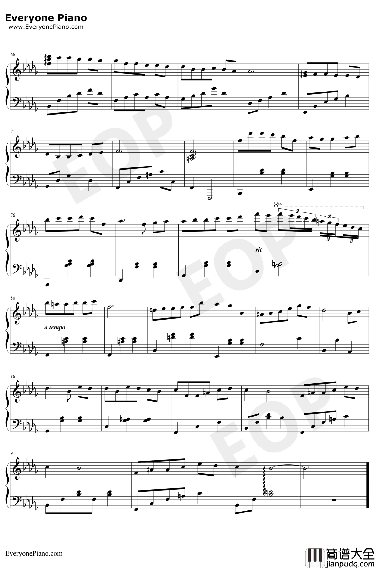 Pour_Chopin钢琴谱_The_Day_dream_说给萧邦