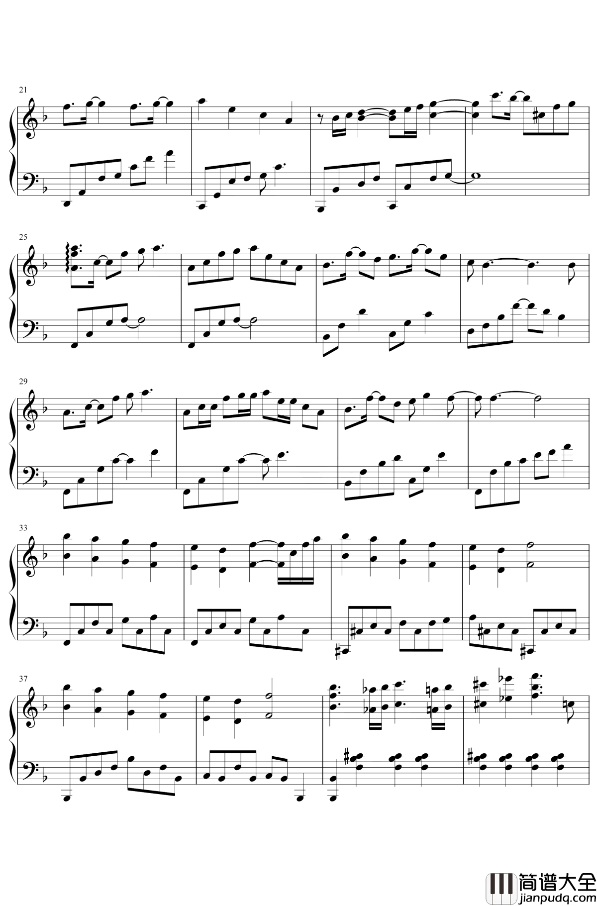 墨绿的夜钢琴谱_田馥甄_你的爱是我墨绿色的回忆