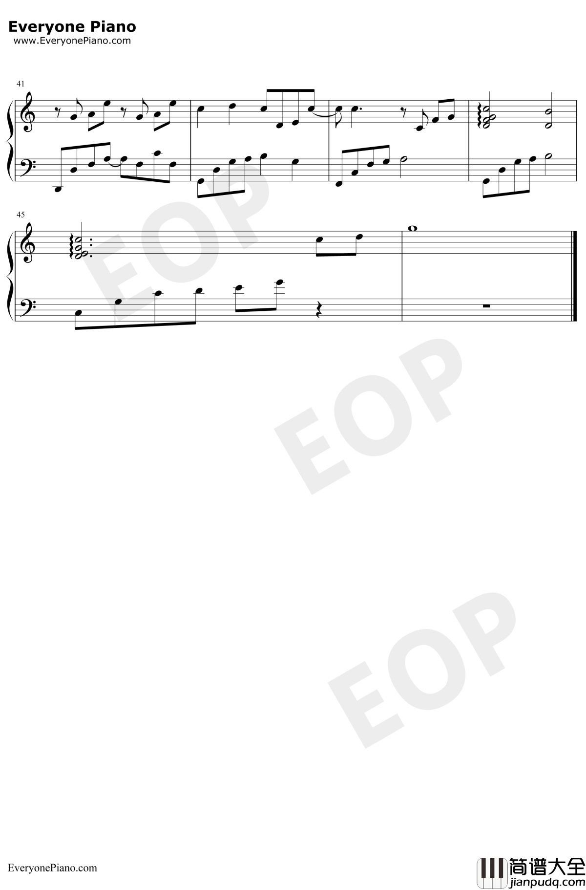 岁月神偷钢琴谱_金玟岐_抒情版