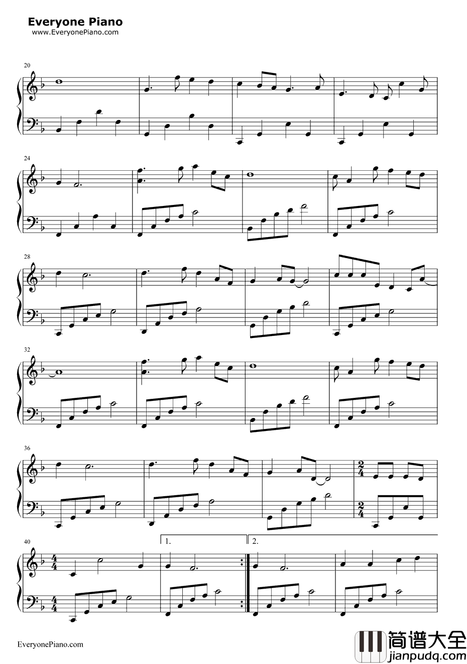 母亲河钢琴谱_彭丽媛