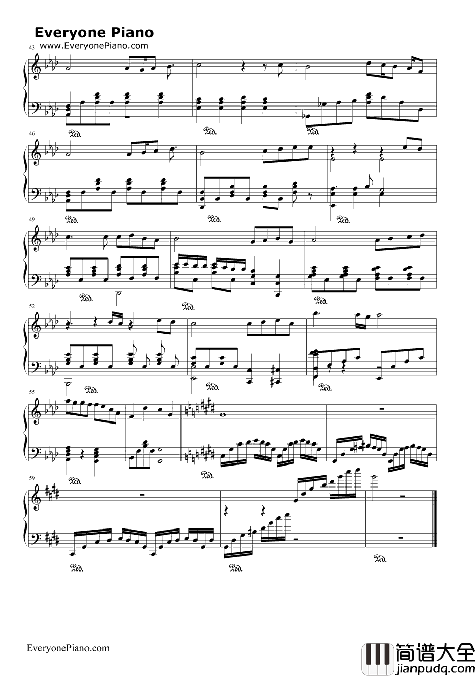 我可以钢琴谱_蔡旻佑_转角遇到爱插曲