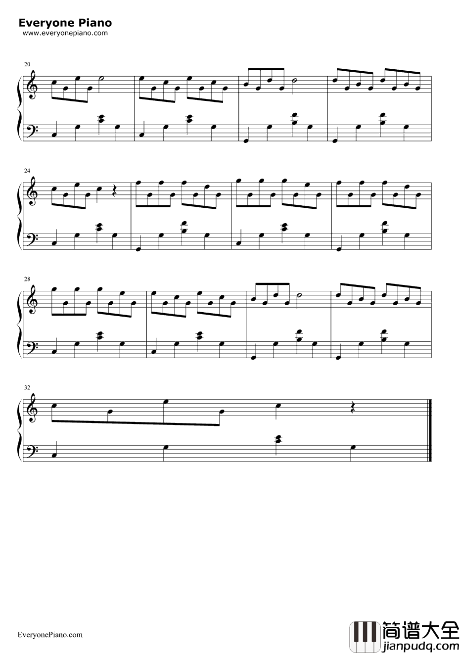 在泉边钢琴谱_TH.奥斯廷