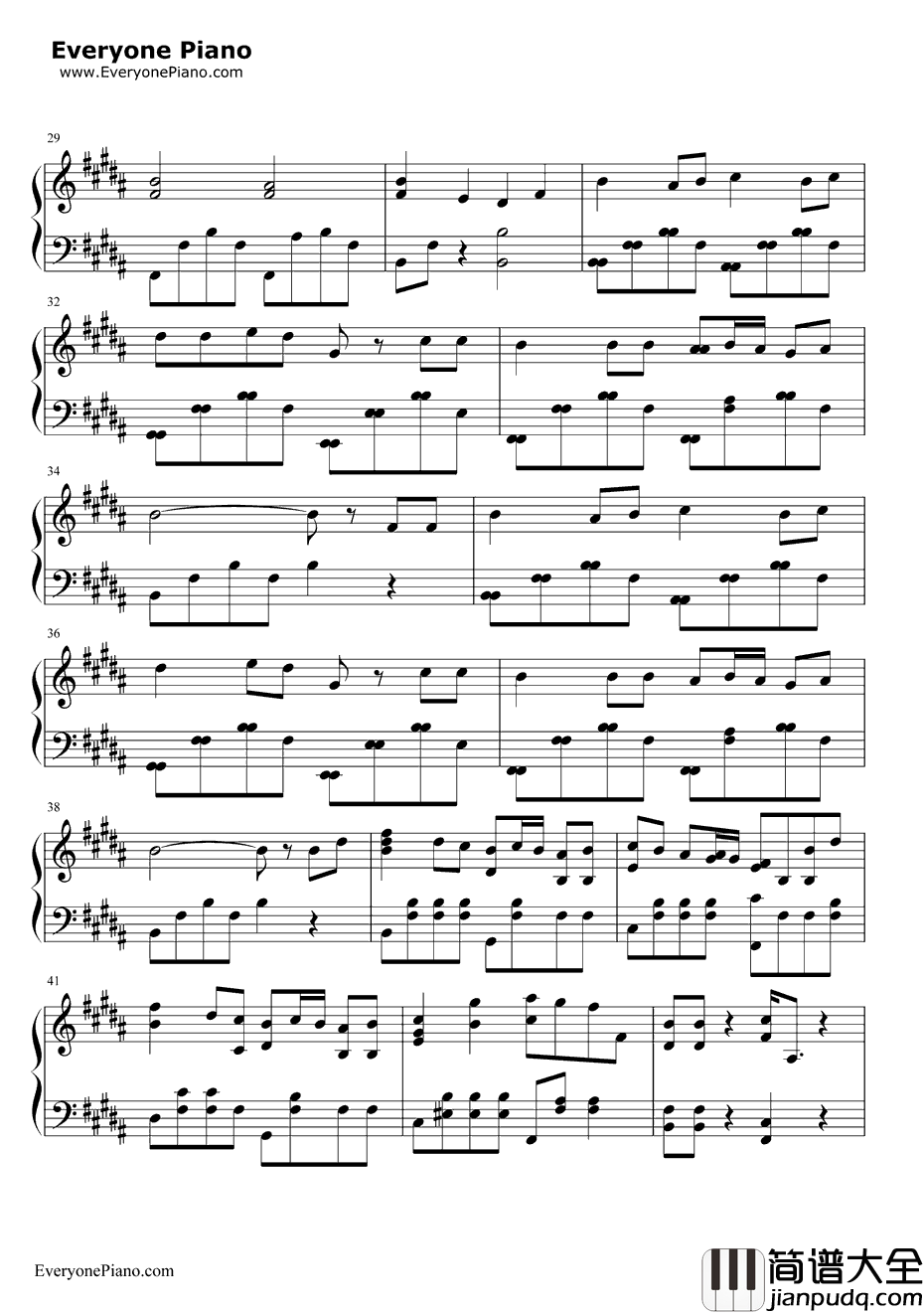 古老的大钟钢琴谱_平井坚_大きな古时计