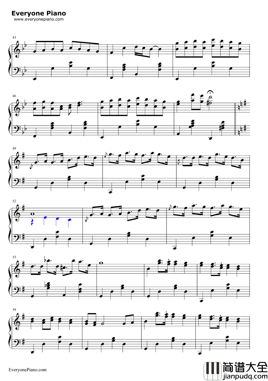 幽默曲钢琴谱_安东•德沃夏克