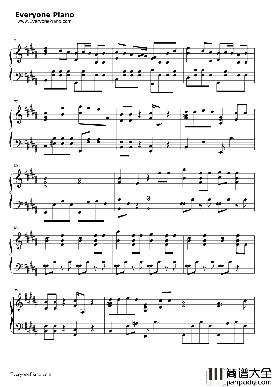 古老的大钟钢琴谱_平井坚_大きな古时计