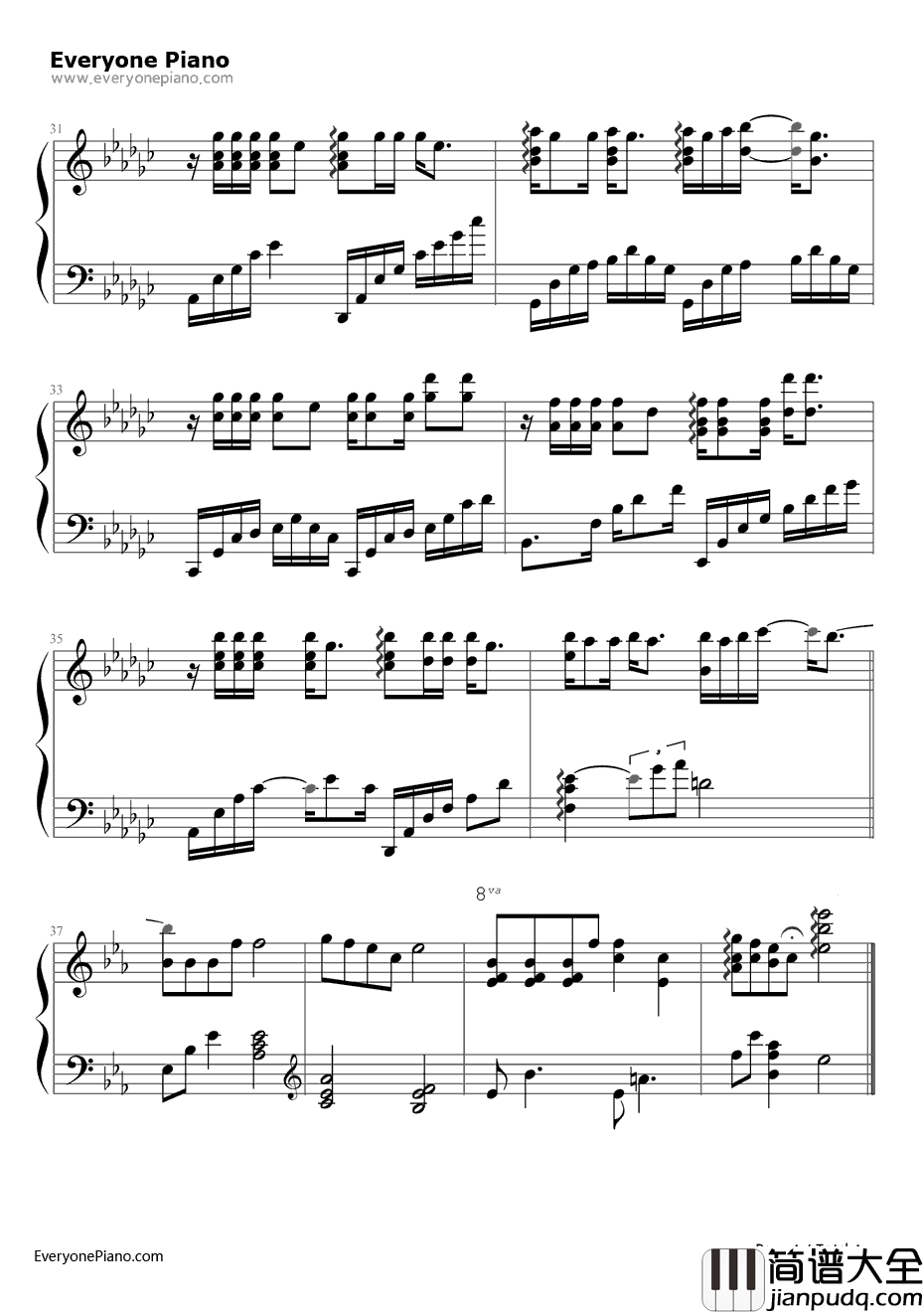 白头吟钢琴谱_丁当_风中奇缘插曲