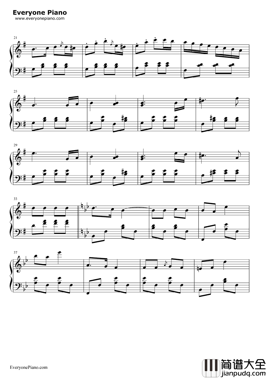 郁金香钢琴谱_利什内