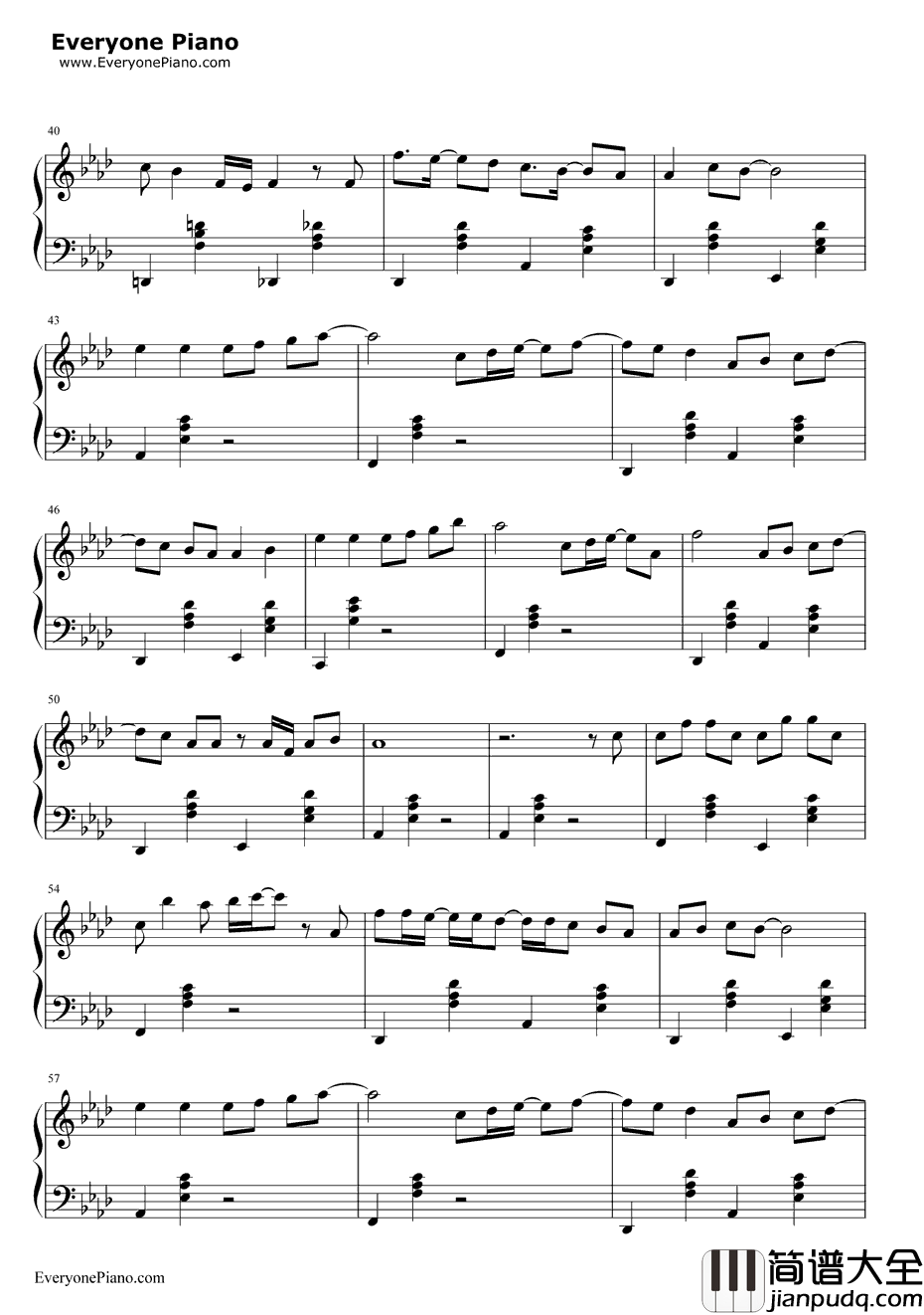 流沙钢琴谱_陶喆