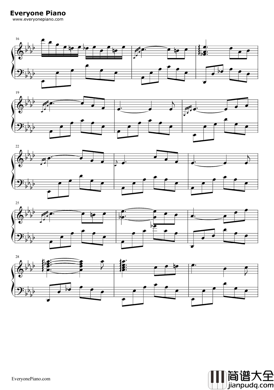 您自己钢琴谱_兰格