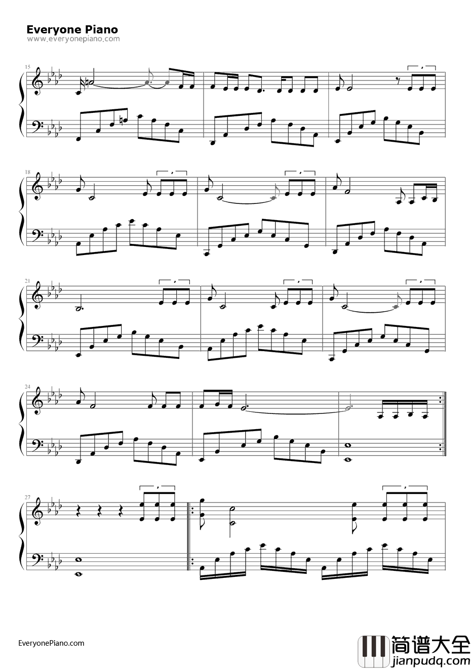 勿忘心安钢琴谱_张杰_窃听风云主题曲