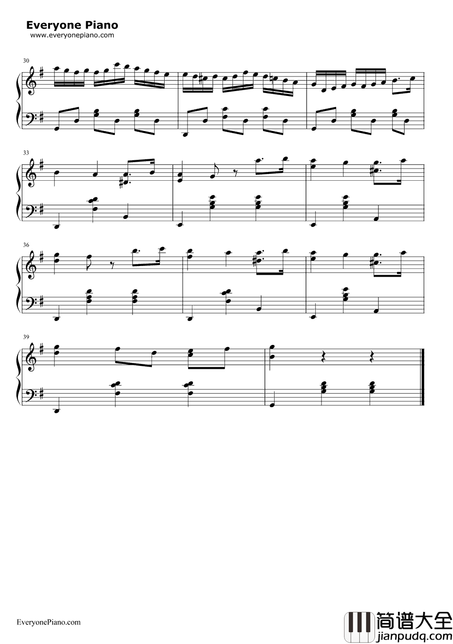 致阿历克西斯钢琴谱_胡梅尔