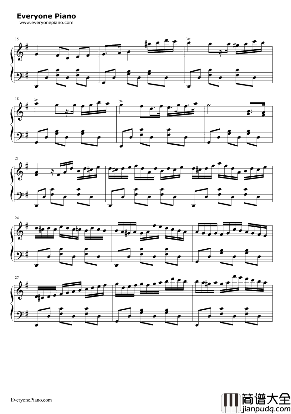 致阿历克西斯钢琴谱_胡梅尔